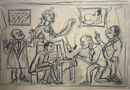 Entro cornice. Giovanni Stradone (1911 - 1981) Interno di letterati 1968...