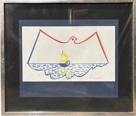 Firmato a matita. In cornice. Branko Miljus (1936 - 2012) Senza titolo...