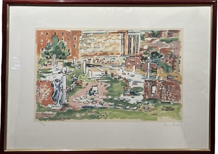 Firma e timbro a secco dello stampatore in basso a destra. Es. n. 53/100 in...