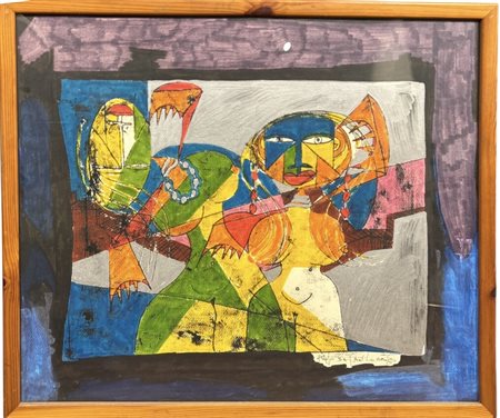 Firma in basso a destra. In cornice. Paolo Da San Lorenzo (1935 - )...