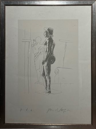 Prova d'artista. Numerato e firmato in grafite. In cornice. Pericle Fazzini...