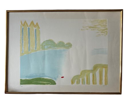 Es. P.d.A. Firmata e numerata a matita. Virgilio Guidi (1891 - 1984) Marina...