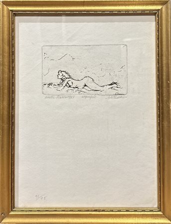 Giancarlo Ocello, "Fanciulla di schiena", es. P.d'A.,25 x 20 cm, firma a...