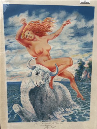 A firma "Aligi Sassu", con dedica e datate 12/04/1986 Aligi Sassu (1912 -...