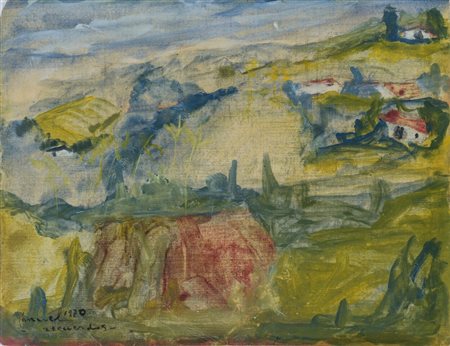 Firmato, datato e titolato in basso a sinistra: "Manuel, 1970, Recuerdo 5"....