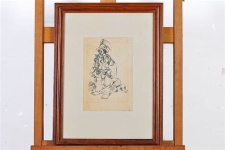 In cornice, firmato e datato Enzo Frascione (1929 - 2000) Viandante Italia,...