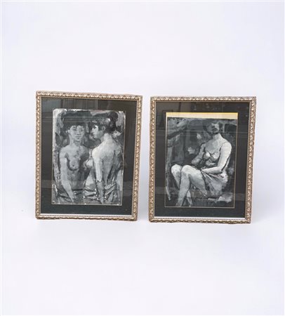 Firmati e datati in basso a destra: E. De Carten. In cornice. Coppia...