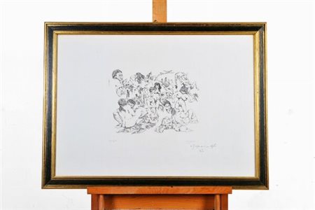 Firmato e numerato, in cornice. Enzo Frascione (1929 - 2000) Orgia Italia, XX...