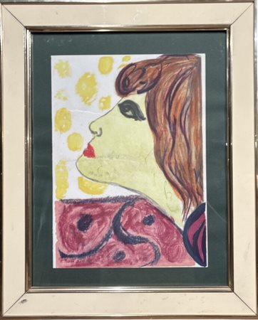 Mino Maccari, "Personaggi", es. P.d'A", 35 x 50 cm, 1984, dedica e firma a...