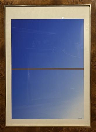 "Composizione astratta", 70 x 50 cm, es. P.A, 1975, firma indistinta a matita...