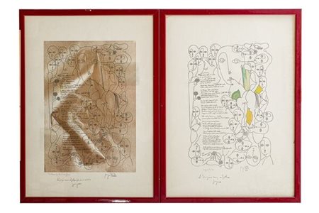 di cui una acquerellata a mano e l'altra a colori che fa parte di una...