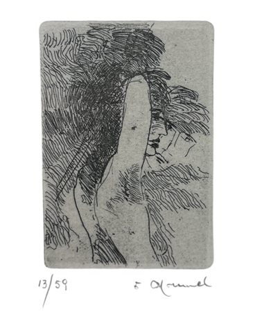 "Volto", es. n. 22/59, 24 x 34 cm, firma indistinta a matita in basso a...