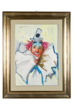 firmato, in cornice Giacomo De Michelis (1935 - ) Clown 1975 cm 70 x 50...