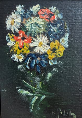 Firmato in basso a destra. In cornice. Vaso di fiori 14,5 x 10 cm Firmato in...