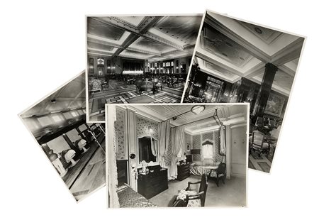 6 fotografie del transatlantico Rex, insieme ad una fotografia di Guglielmo...