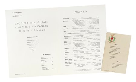 Raccolta di 77 menù. XX secolo. Menù a stampa e manoscritti. Alcuni con firme...