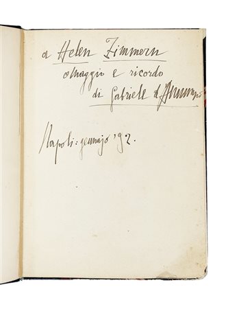 D'Annunzio Gabriele, Dedica autografa su libro Giovanni Episcopo. Napoli,...