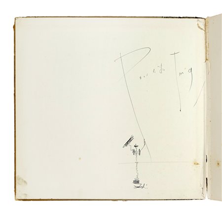 Dalì Salvador, Schizzo con dedica su libro Dalì: a Study of his Life and Work...