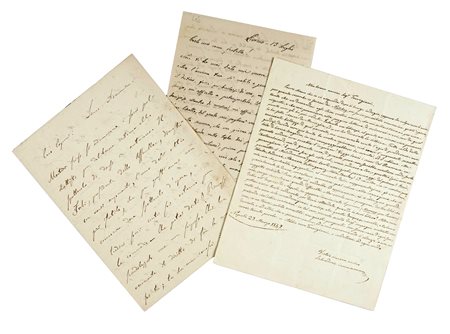 Tre lettere autografe firmate scritte da Temistocle Solera, Salvadore...
