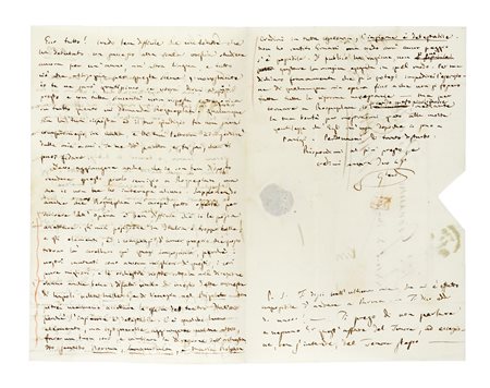 Verdi Giuseppe, Lunga lettera autografa firmata, inviata a Giovanni Ricordi....