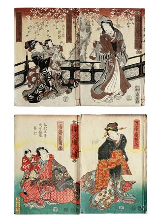 Mantei Oga, Shaka Hasso Yamato Bunko, Parte 3 (1846) e Parte 8 (1848). Edito...