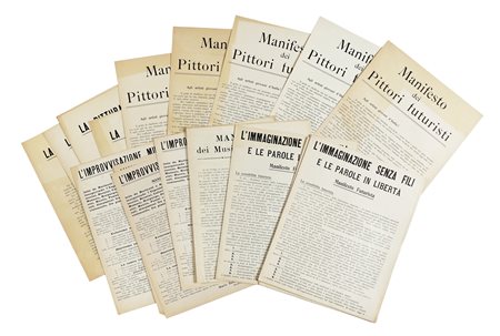 Marinetti Filippo Tommaso, Lotto di 25 probabili ristampe anastatiche di...