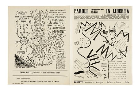 Marinetti Filippo Tommaso, Parole consonanti vocali numeri in libertà....