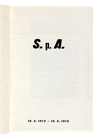 Agnetti Vincenzo, S.p.A. 12.5.1972 - 15.5.1975. Roma: s.e., 1975. In-4° (mm...