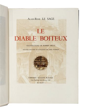 Le Sage Alain Rene, Le Diable boiteux. Illustrations de Robert Beltz. Gravées...