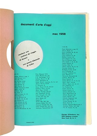 Munari Bruno, Documenti d'arte d'oggi. Mac. 1958. New York: George...