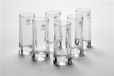 Setsu Ito Gruppo di sei bicchieri da whiskey in cristallo della serie "Shinobu".