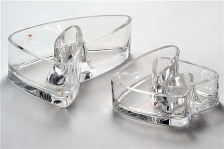 Angelo Mangiarotti Due centrotavola della serie "Aloe". Manifattura Colle Crista