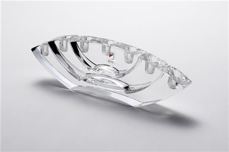 Angelo Mangiarotti Candeliere in cristallo modello "Nerì". Manifattura Colle Cri