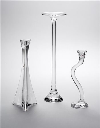 Angelo Mangiarotti Lotto composto da tre candelieri modelli "Triangolo grande",