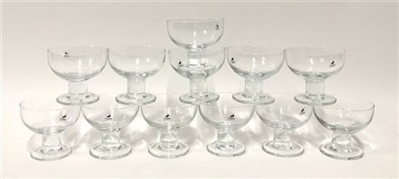 Gianfranco Frattini Dodici calici da champagne modello "Aldo". Esecuzione Proget