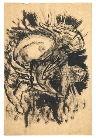 Tomaso Buzzi Disegno con due figure antropomorfe della serie "Angeli". Italia, a