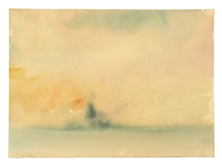 Tomaso Buzzi "Paesaggio"
Venezia, 1977. Acquerello policromo su carta. Locato e