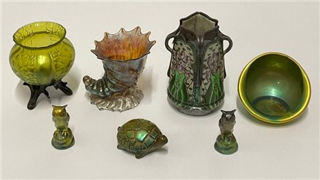 Manifattura centro-europea Lotto composto da vaso in ceramica e lamina d'argento