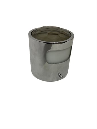 Veca Faretto in metallo cromato, vetro fumé e bianco satinato. Italia, anni '70.