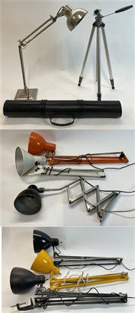 Lotto di cinque lampade a pantografo tra cui tre Naska Loris, una lampada da ta