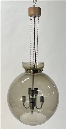 Süssmuth-leuchten Lampada a sospensione con diffusore sferico in vetro soffiato