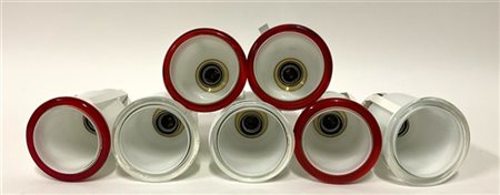 Vistosi Lotto di sette faretti a incastro modello "Bossa-nova". Murano, anni '70