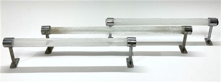 Manifattura di Murano Lotto di tre barre porta asciugamani in canne di vetro cri