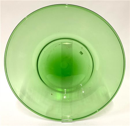 Manifattura di Murano Grande piatto centrotavola in vetro soffiato trasparente v