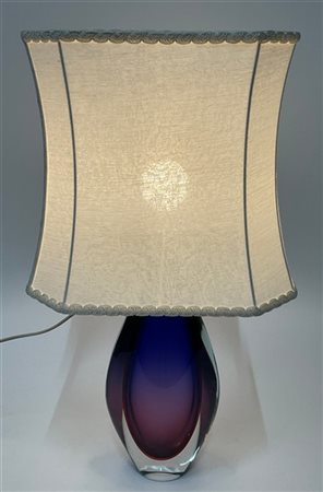 Seguso Vetri d'Arte Lampada da tavolo in vetro sommerso incolore, ametista e ros