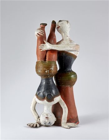 Costanza Mennyey Capogrossi Gruppo scultoreo raffigurante coppia di circensi. It