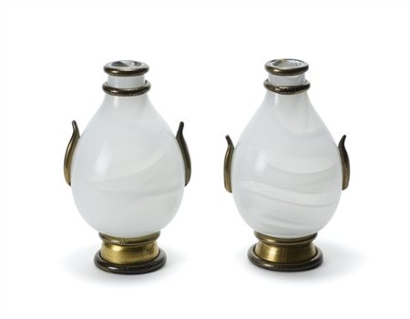 Barovier e Toso Coppia di vasi a morise. Murano, anni '90/2000. Vetro soffiato o