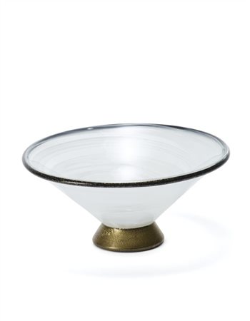 Barovier e Toso Coppa. Murano, anni '90/2000. Vetro soffiato opalescente con mor