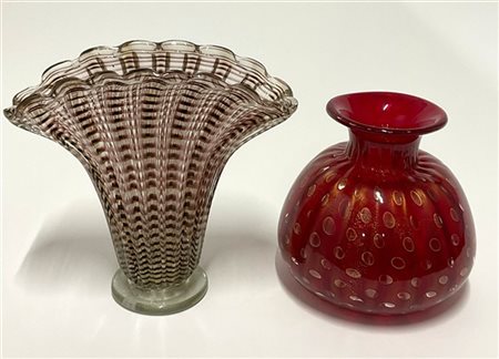 Ercole Barovier Vaso della serie "Zebrati". Murano, anni '40/50. Vetro soffiato