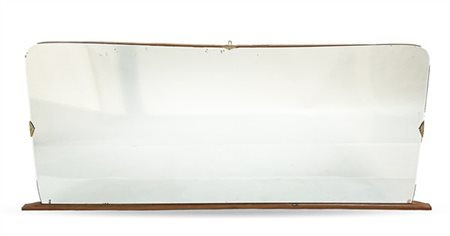 Specchiera da appoggio con struttura in legno e specchio argentato in cristallo